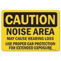 Signmission OSHA Noise Area May Cause Hearing Loss Use Proper Ear Protection 10inX7in Rigid Plastic, 710-L-19210 OS-CS-P-710-L-19210